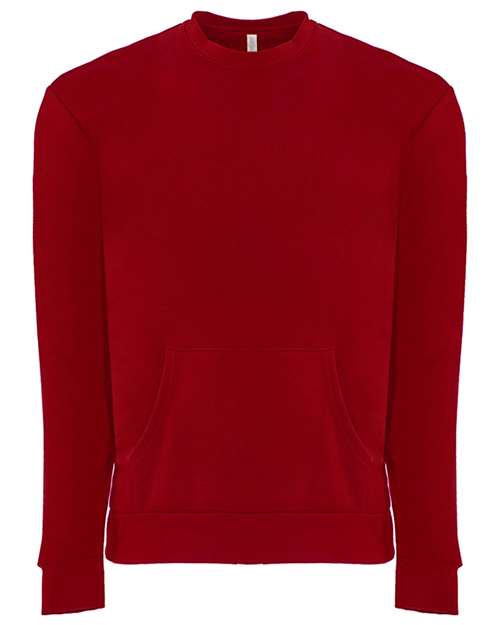 Unisex Santa Barbara Pocket Crewneck Sweatshirt - Red Front