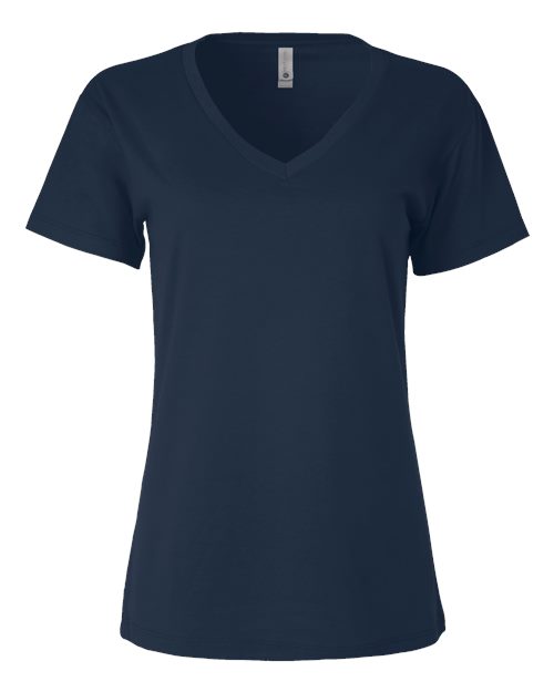 Women’s Cotton V-Neck T-Shirt - Midnight Navy Front