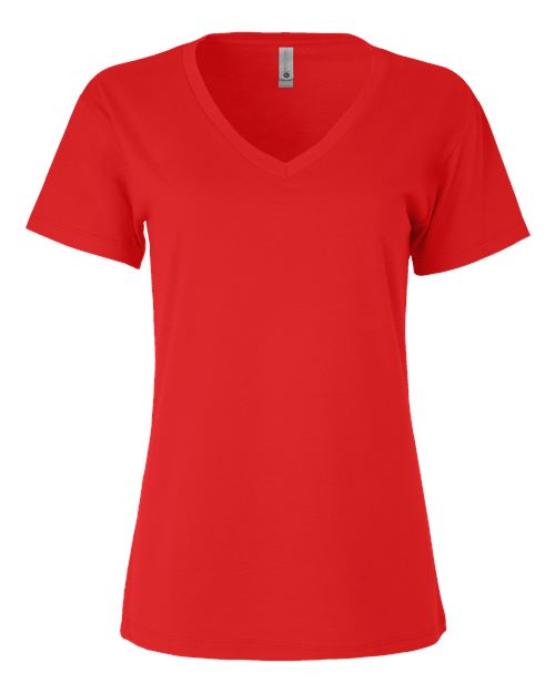 Women’s Cotton V-Neck T-Shirt - Red Front