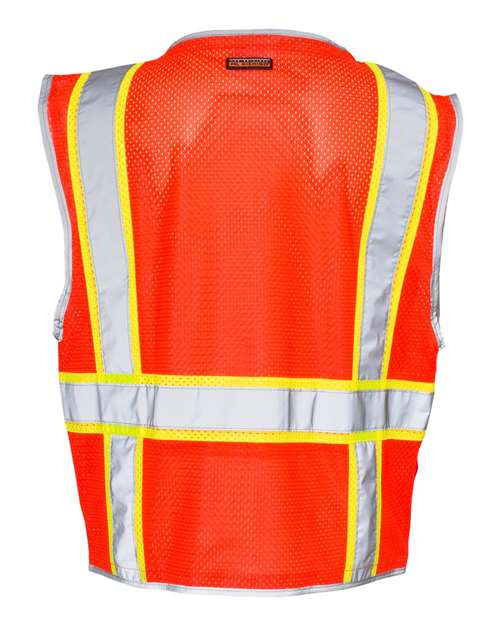Unisex Premium Brilliant Series® Heavy-Duty Class 2 Vest - Fluorescent Red (1710) Back