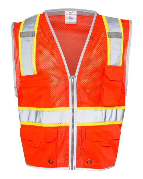 Unisex Premium Brilliant Series® Heavy-Duty Class 2 Vest - Fluorescent Red (1710) Front