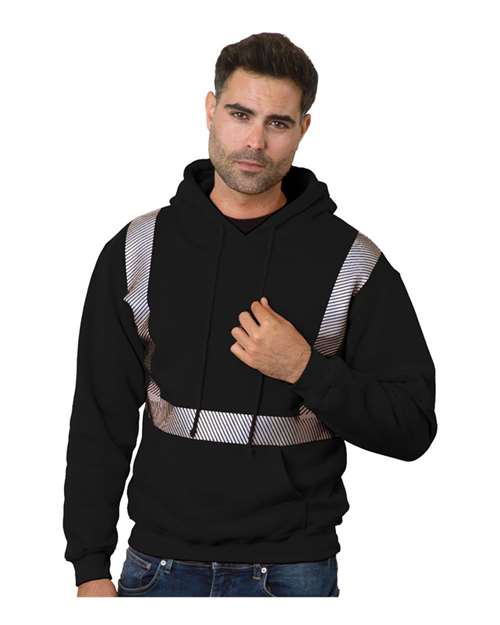 Unisex USA-Made High Visibility Hooded Sweatshirt - Black Front