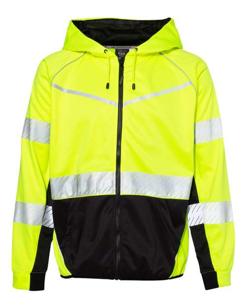 Unisex Premium Black Series® Full-Zip Hooded Sweatshirt - Lime Front