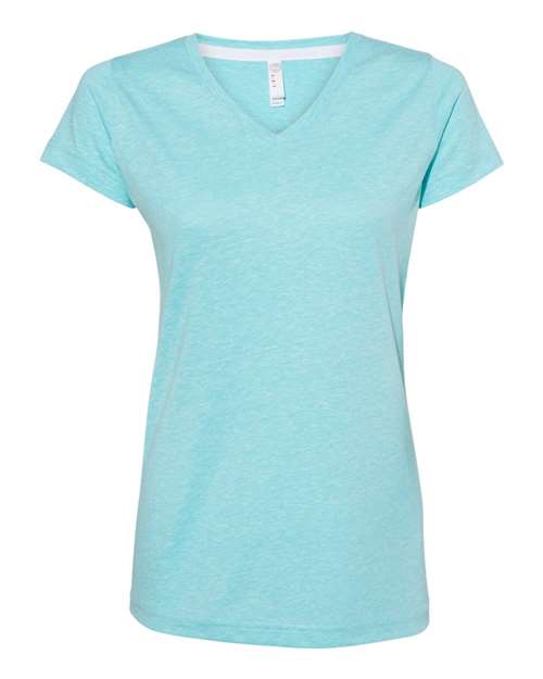 Women's Harborside Mélange V-Neck Tee - Caribbean Melange Front