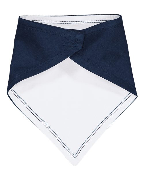 Infant Premium Jersey Bandana Bib - Navy/ White Back
