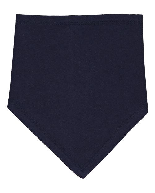 Rabbit Skins Infant Premium Jersey Bandana Bib - Navy/ White Front