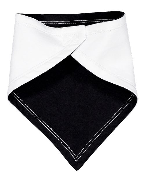 Infant Premium Jersey Bandana Bib - White/ Black Back