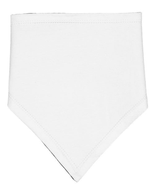 Infant Premium Jersey Bandana Bib - White/ Black Front
