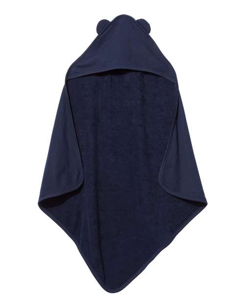 Terry Cloth Hooded Towel with Ears - Navy Front