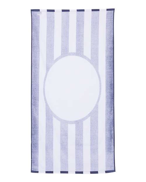 Striped Beach Towel - Navy Back