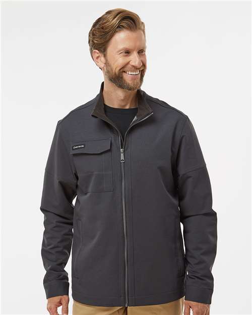 DRI DUCK Men's Ace Woven Stretch Soft Shell Jacket - Model Front