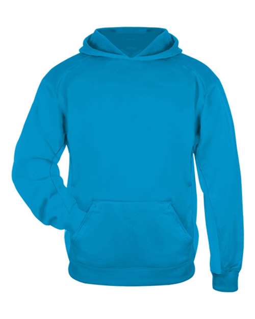 Youth Performance Fleece Hooded Sweatshirt - Electric Blue Front