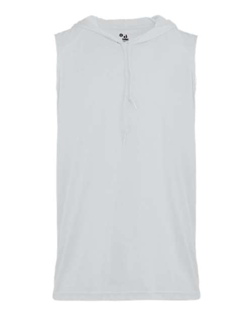 Badger Youth B-Core Hooded Sleeveless T-Shirt - White Front