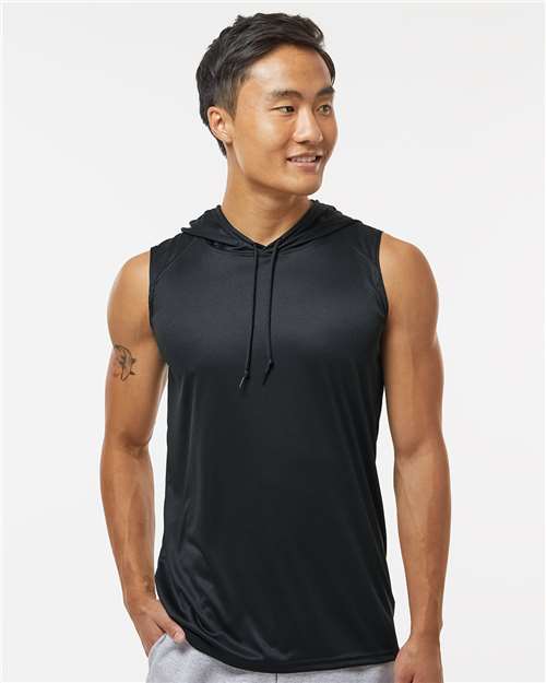 Badger Men's B-Core Hooded Sleeveless T-Shirt - Model Front
