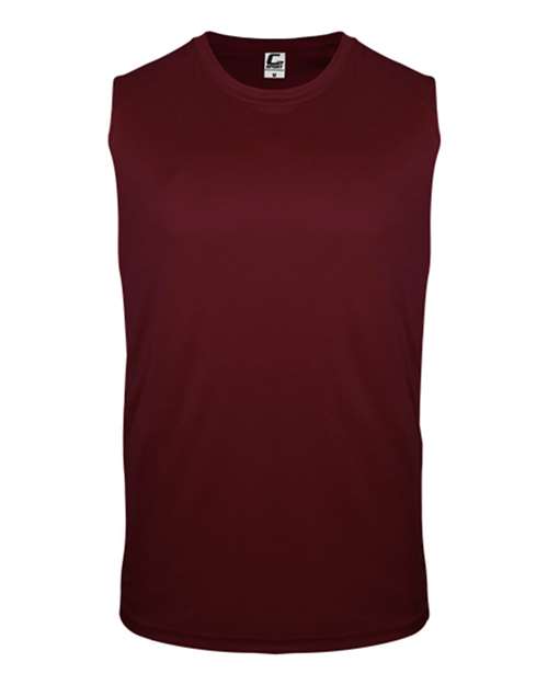 Men's Sleeveless T-Shirt - Maroon Front