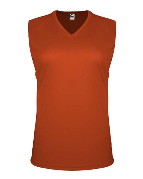Women's Sleeveless V-Neck T-Shirt - Burnt Orange Front