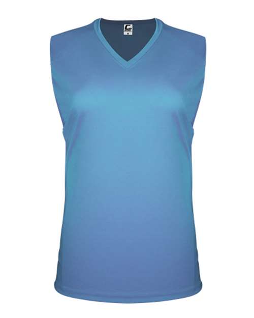 Women's Sleeveless V-Neck T-Shirt - Columbia Blue Front