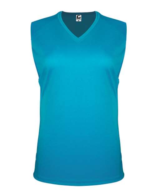 Women's Sleeveless V-Neck T-Shirt - Electric Blue Front