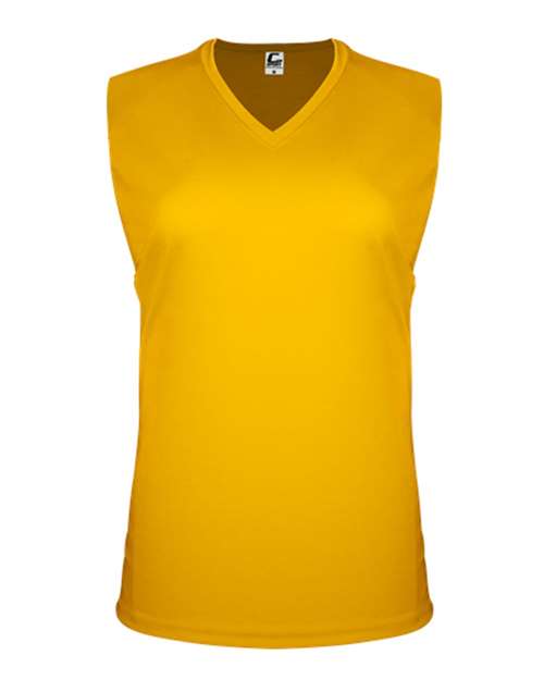 Women's Sleeveless V-Neck T-Shirt - Gold Front