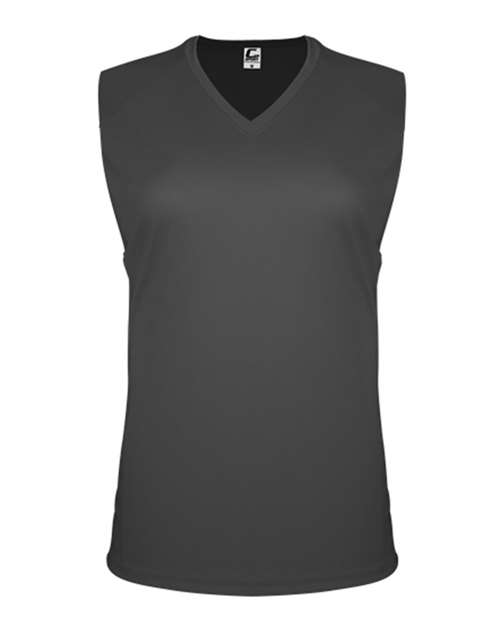 Women's Sleeveless V-Neck T-Shirt - Graphite Front