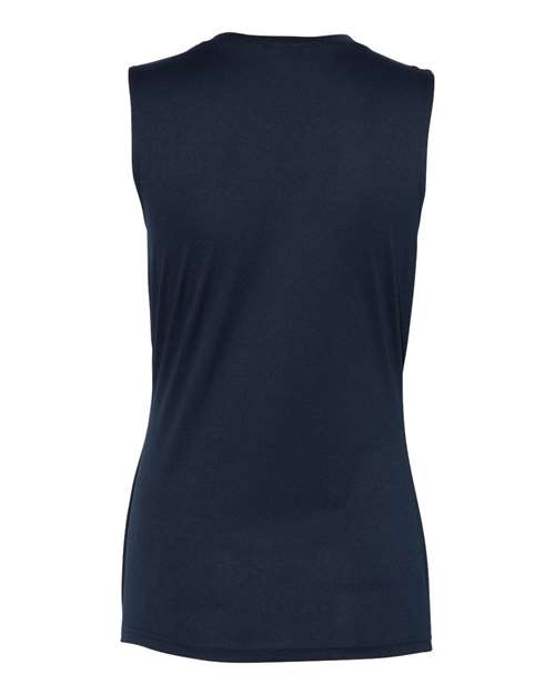 Women's Sleeveless V-Neck T-Shirt - Navy Back