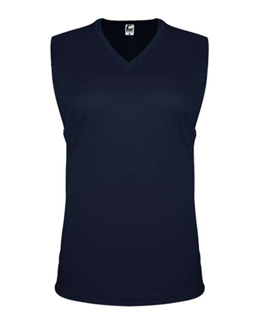 Women's Sleeveless V-Neck T-Shirt - Navy Front