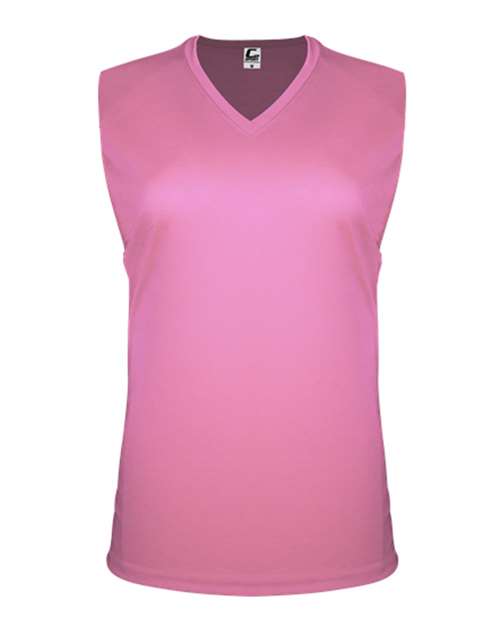 Women's Sleeveless V-Neck T-Shirt - Pink Front