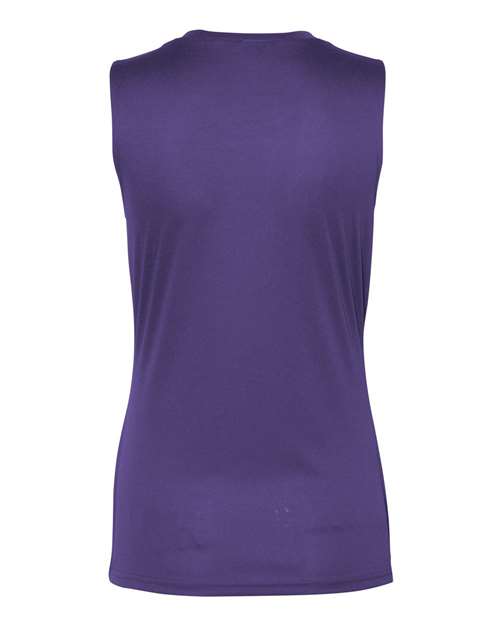 Women's Sleeveless V-Neck T-Shirt - Purple Back