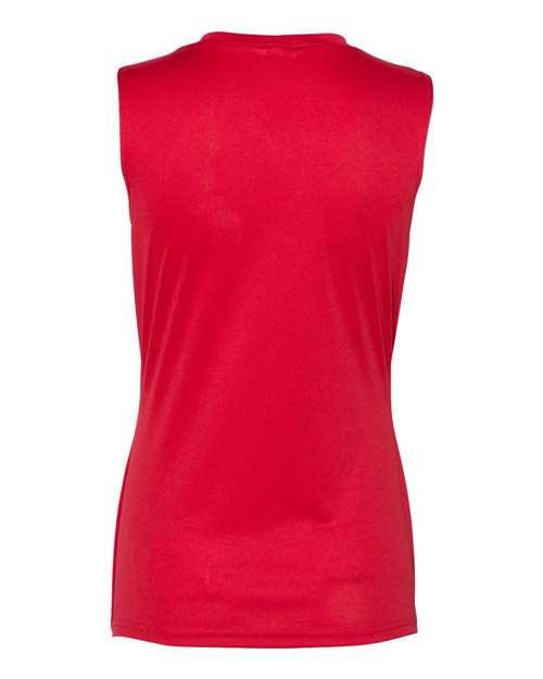 Women's Sleeveless V-Neck T-Shirt - Red Back