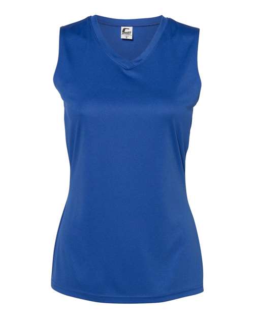 Women's Sleeveless V-Neck T-Shirt - Royal Front