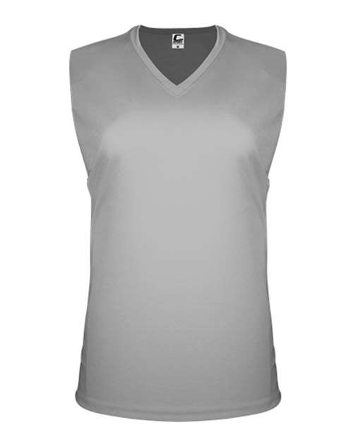 Women's Sleeveless V-Neck T-Shirt - Silver Front