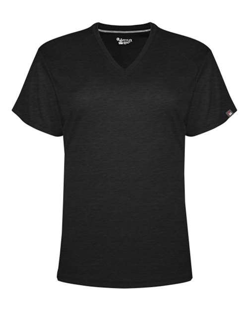 Women's FitFlex Performance V-Neck T-Shirt - Black Front