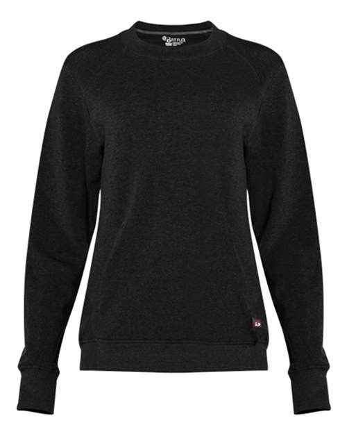 Women's FitFlex French Terry Crewneck Sweatshirt - Black Front