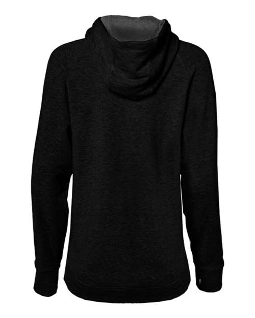 Women's FitFlex French Terry Quarter-Zip Hooded Pullover - Black Back