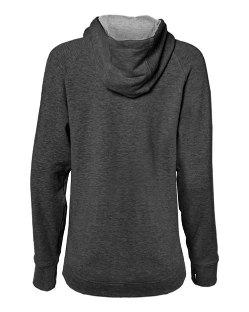 Women's FitFlex French Terry Quarter-Zip Hooded Pullover - Charcoal Back