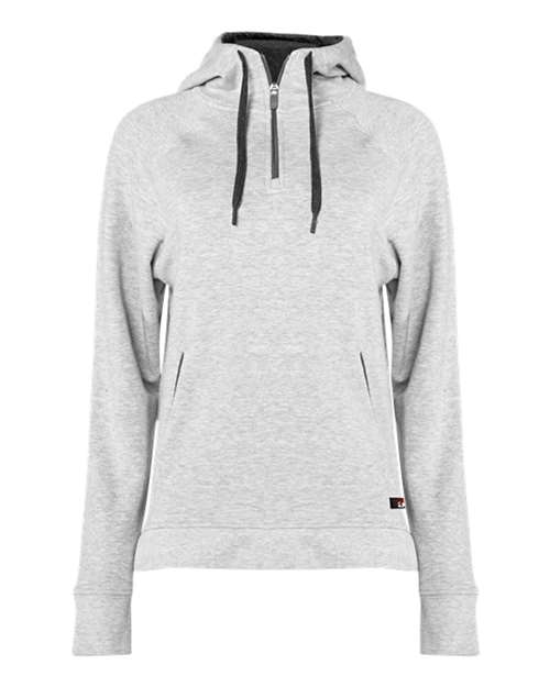 Women's FitFlex French Terry Quarter-Zip Hooded Pullover - Oxford Front