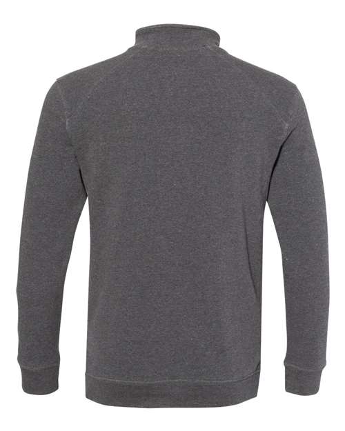 Men's FitFlex French Terry Quarter-Zip Pullover - Charcoal Back