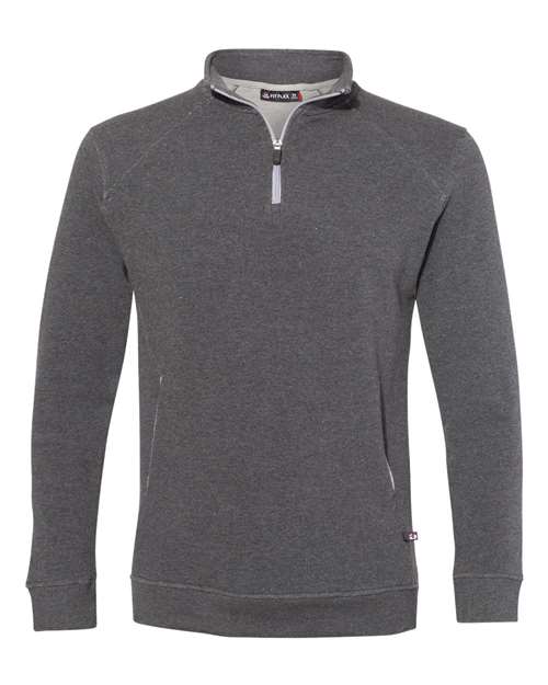 Men's FitFlex French Terry Quarter-Zip Pullover - Charcoal Front