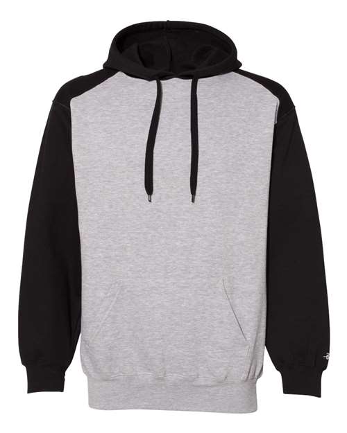 Unisex Sport Athletic Fleece Hooded Sweatshirt - Oxford/ Black Front