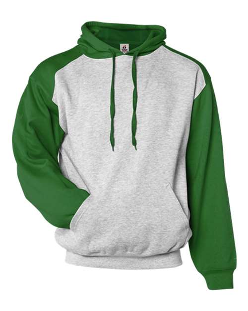 Unisex Sport Athletic Fleece Hooded Sweatshirt - Oxford/ Kelly Front