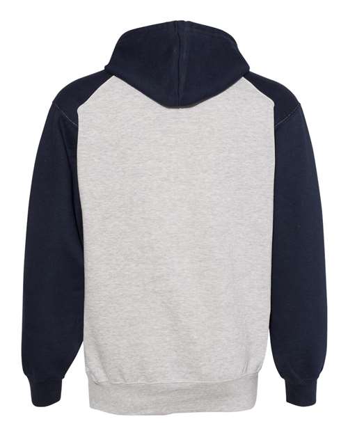 Unisex Sport Athletic Fleece Hooded Sweatshirt - Oxford/ Navy Back