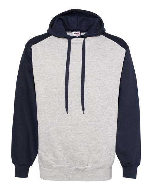 Unisex Sport Athletic Fleece Hooded Sweatshirt - Oxford/ Navy Front