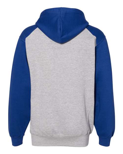 Unisex Sport Athletic Fleece Hooded Sweatshirt - Oxford/ Royal Back