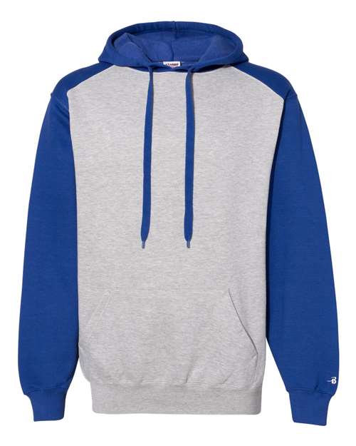 Unisex Sport Athletic Fleece Hooded Sweatshirt - Oxford/ Royal Front