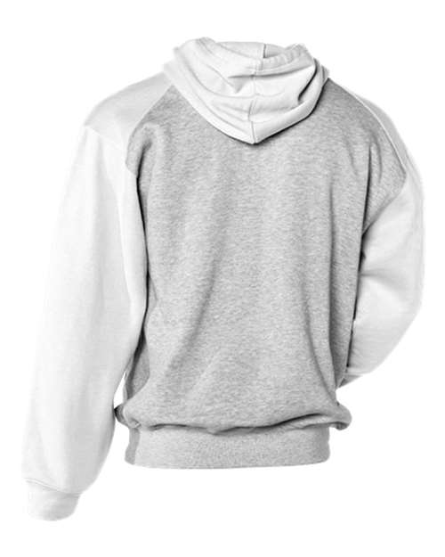 Unisex Sport Athletic Fleece Hooded Sweatshirt - Oxford/ White Back