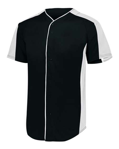 Augusta Sportswear Youth Full Button Baseball Jersey - Side