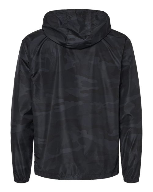 Men's Lightweight Windbreaker Full-Zip Jacket - Black Camo Back
