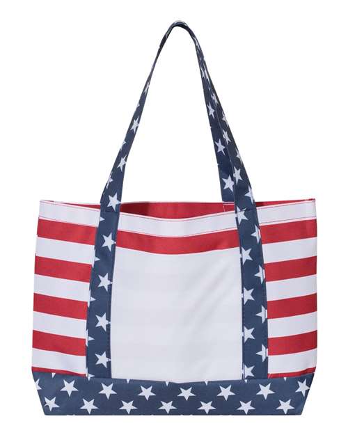 Americana Beach Tote - Red/ White/ Blue Front