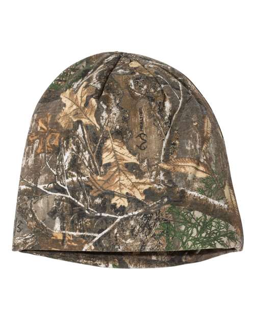 8" Licensed Camo Beanie - Realtree Edge Front