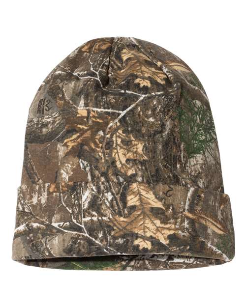 12" Licensed Camo Cuffed Beanie - Realtree Edge Front